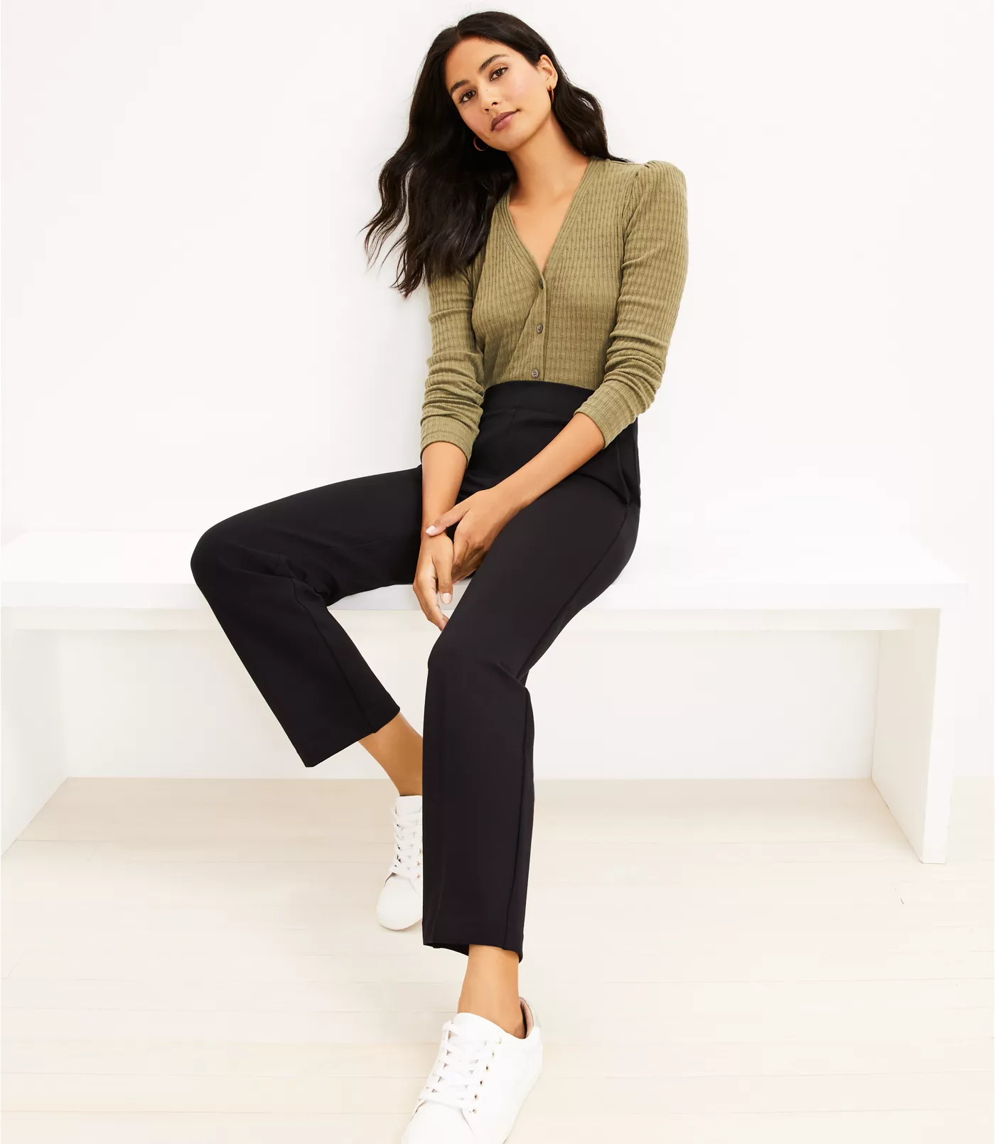 Pull On Straight Pants in Ponte | LOFT