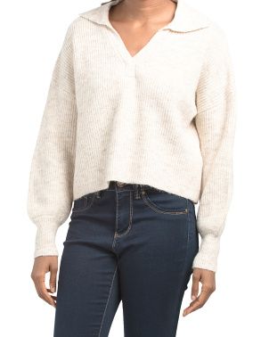 Long Sleeve Johnny Collar Sweater | Juniors | Marshalls | Marshalls