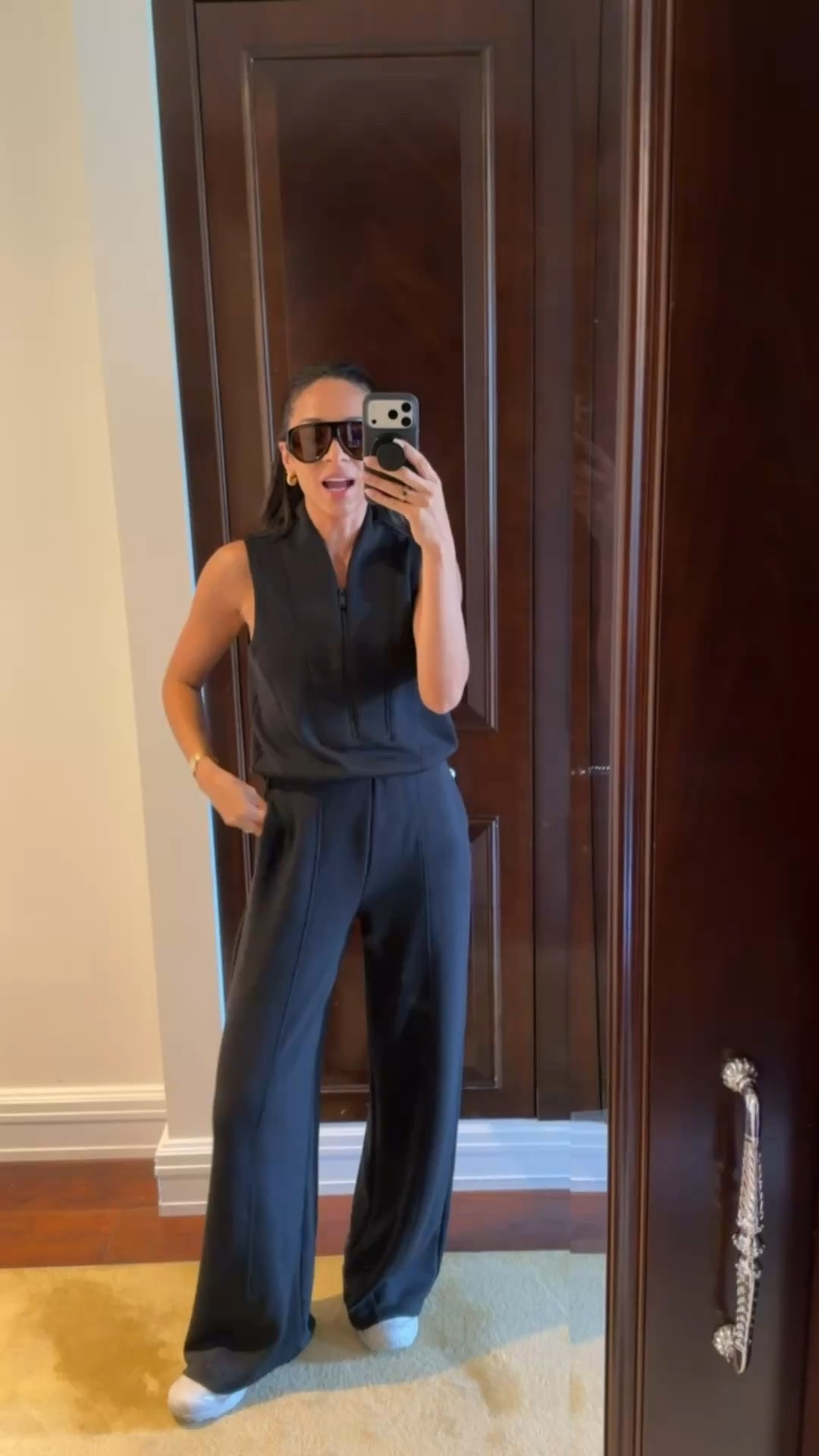 Use code NENAXSPANX to save 15% off your first spanx order! 🖤 This jumpsuit is so chic, polished, and the fabric is made with the most buttery soft material! The easisst travel outfit even in the summer - Wearing size S tall jumpsuit 

spanx outfit, summer outfit, errands outfit, loungewear, casual outfit, travel outfit, airport outfit, work from home outfit, mom outfit, postpartum outfit

#LTKSeasonal #LTKTravel