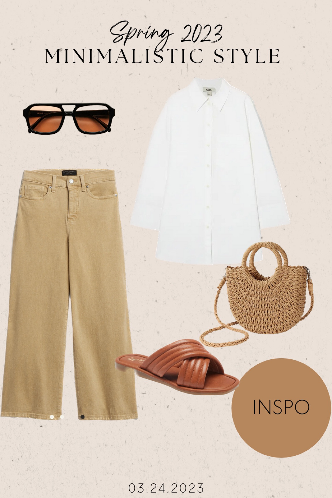 Friday Casual Minimalist Outfit - neutral colors. Great to build your capsule wardrobe. 

#LTKFIND #LTKspring

#LTKstyletip #LTKfit #LTKU