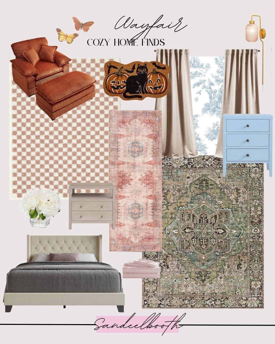 Wayfair cozy Home roundup. Fall decor, bedding, rug, bed frame, curtains, cottage, accent chair, living room, nightstand

#LTKHome #LTKSaleAlert #LTKSeasonal
