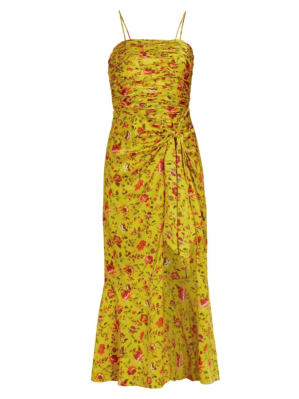 Women's Provence Katz Ruched Floral Dress - Pomelo Multi - Size 6 | Saks Fifth Avenue