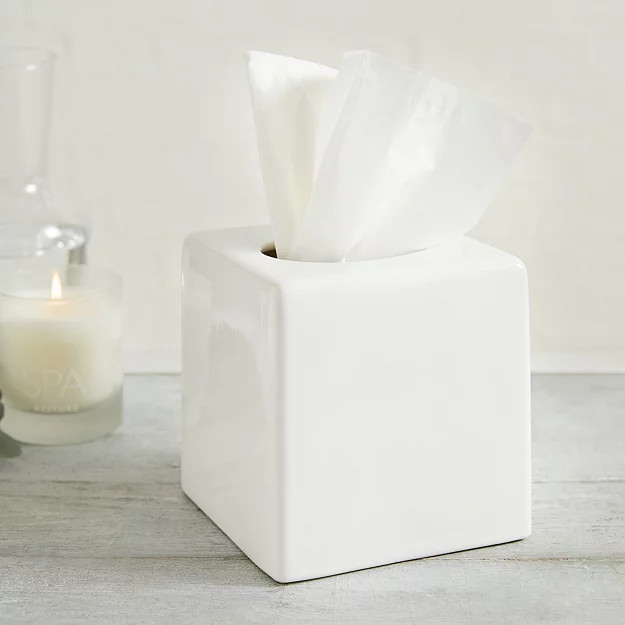 Newcombe Ceramic Tissue Box Cover | The White Company (UK)