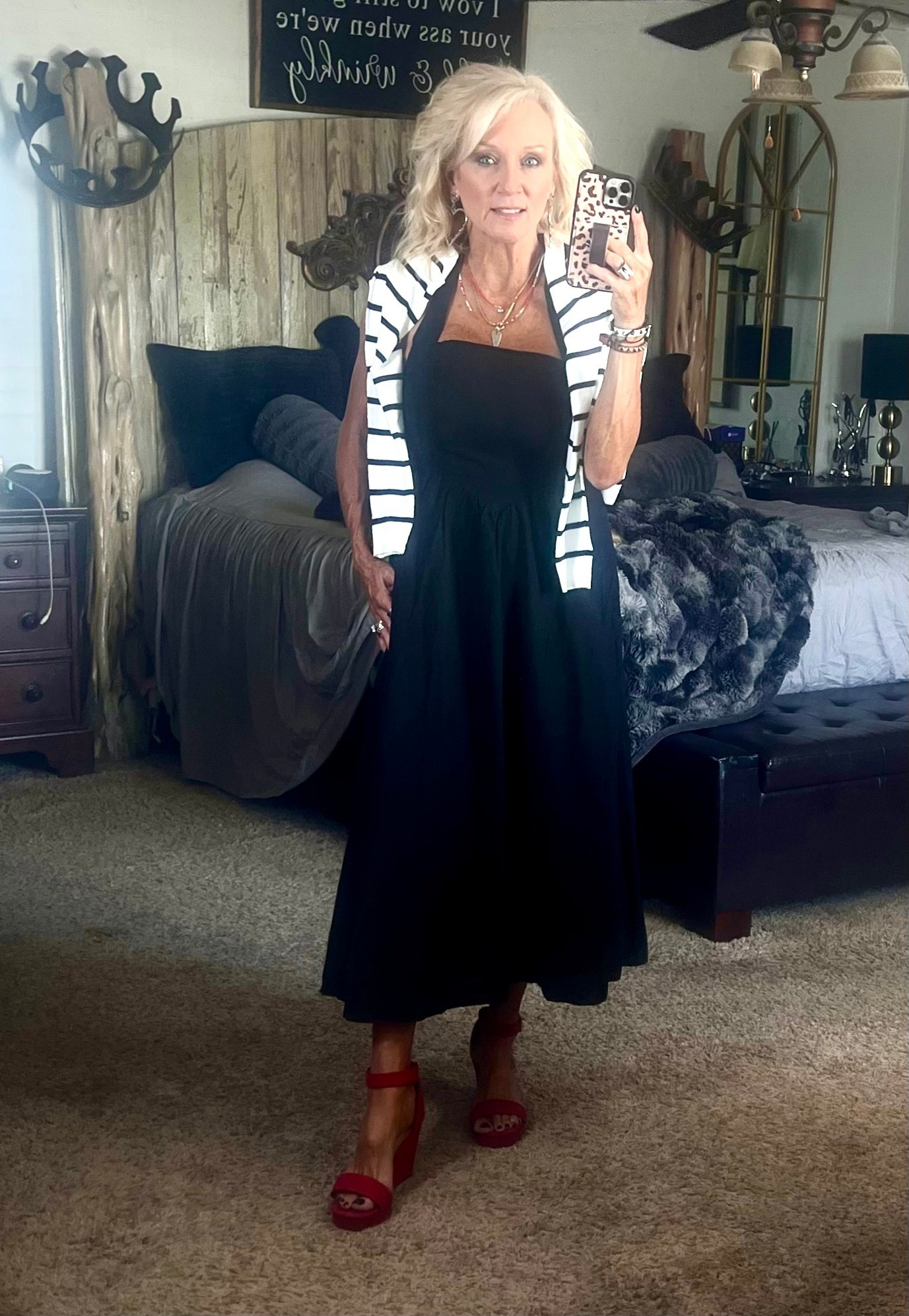 Love red, black and white.  This sundress is so cute and the little cardigan makes it even cuter

#LTKdayinmylife #LTKmomlife #LTKOver40