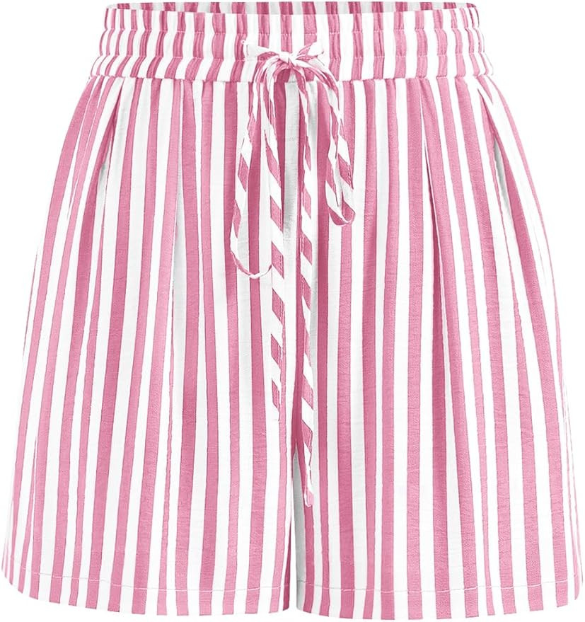 PRETTYGARDEN Elastic Waist Summer Shorts for Women Trendy 2026 Gingham Cute Pajama Bottoms Plaid ... | Amazon (US)