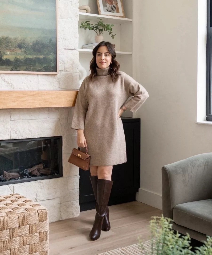 A cozy sweater dress paired with the perfect boots is honestly the easiest and chicest look — I have been reaching for this combination constantly lately and I can't get enough of it!

sweater dress, knee high boots, mini satchel bag, handbag, transitional dressing, cozy chic, fall ready look, petite fashion

#LTKootd #LTKPetite #LTKSeasonal