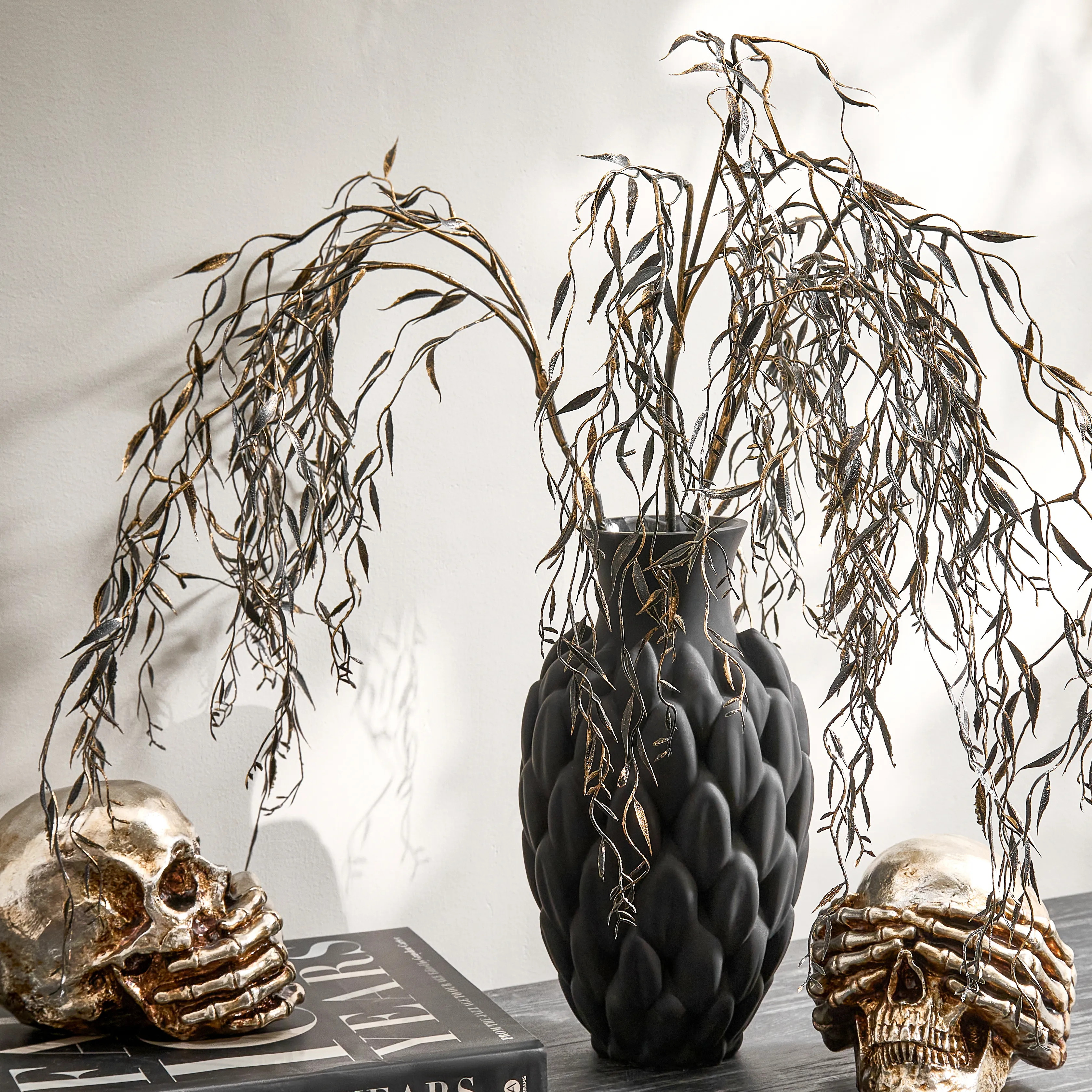 Black Shimmer Weeping Willow 41" - Set of 3 | Z Gallerie