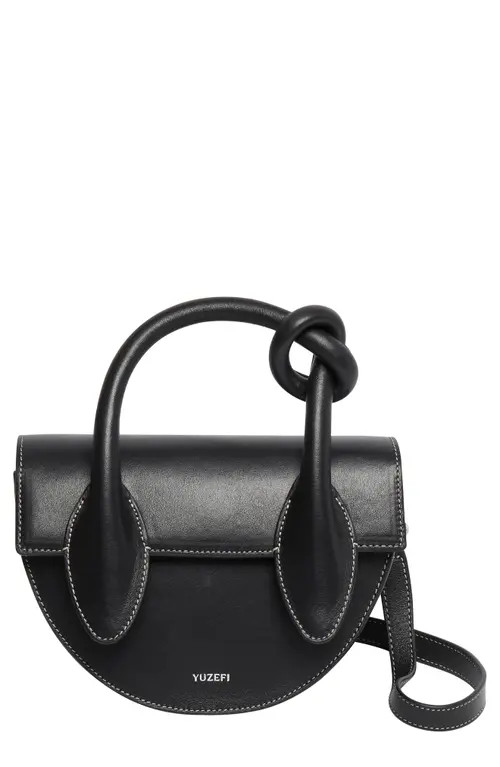 Yuzefi Pretzel Leather Crossbody Bag in Black at Nordstrom | Nordstrom