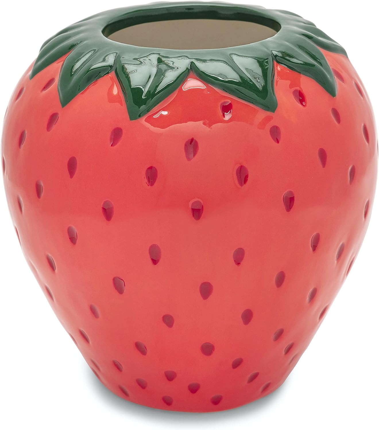 ban.do Vintage Inspired Strawberry Vase, Decorative Ceramic Vase, Large Flower Vase, Unique Straw... | Amazon (US)