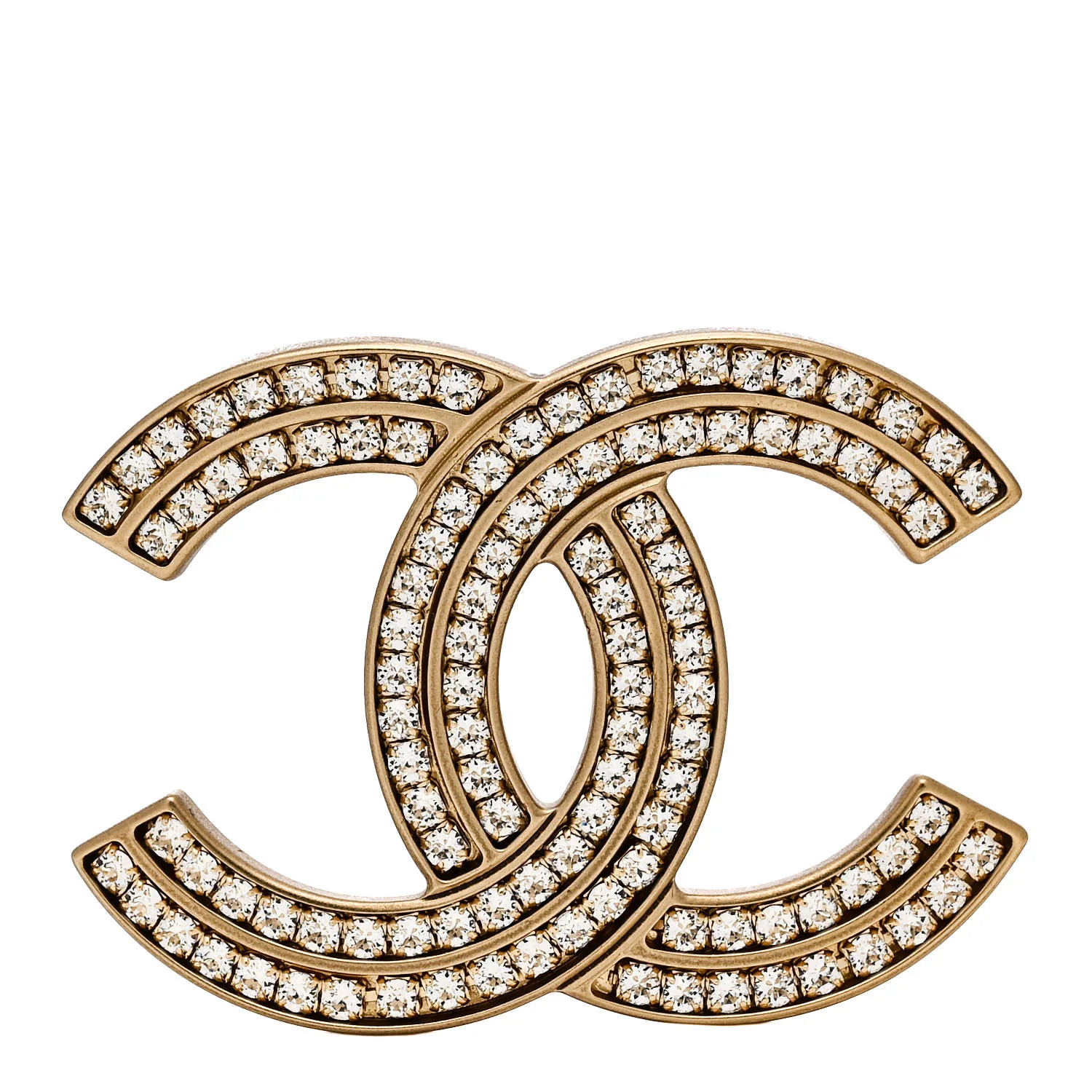 Crystal CC Brooch Gold | FASHIONPHILE (US)