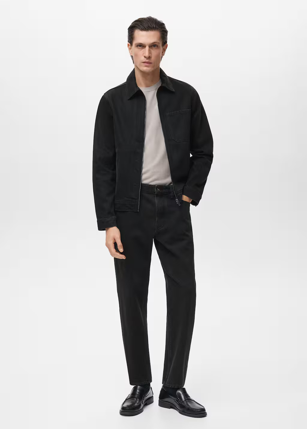 Denim jacket with pockets black denim - Men - M - MANGO MAN | Mango (US/MX/AU)