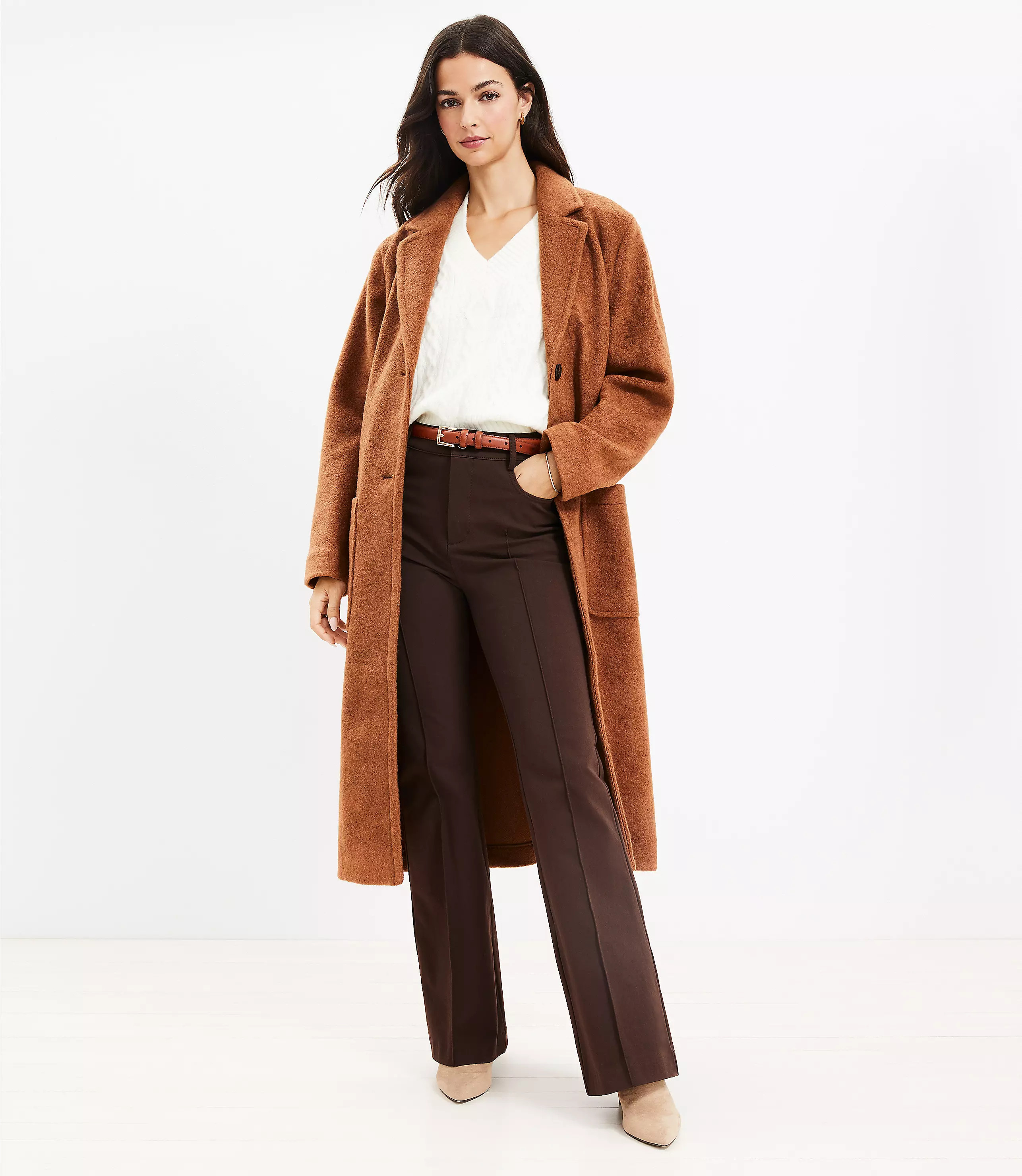 Boucle Relaxed Coat | LOFT