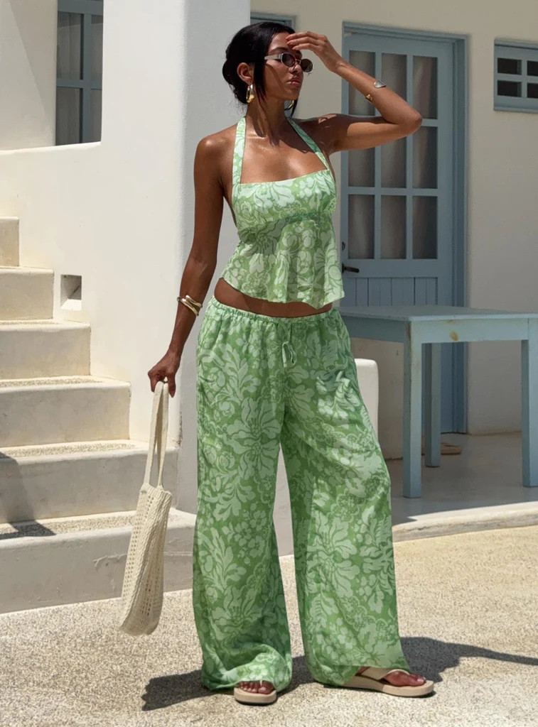 Finesse Pants Green Floral | Princess Polly US