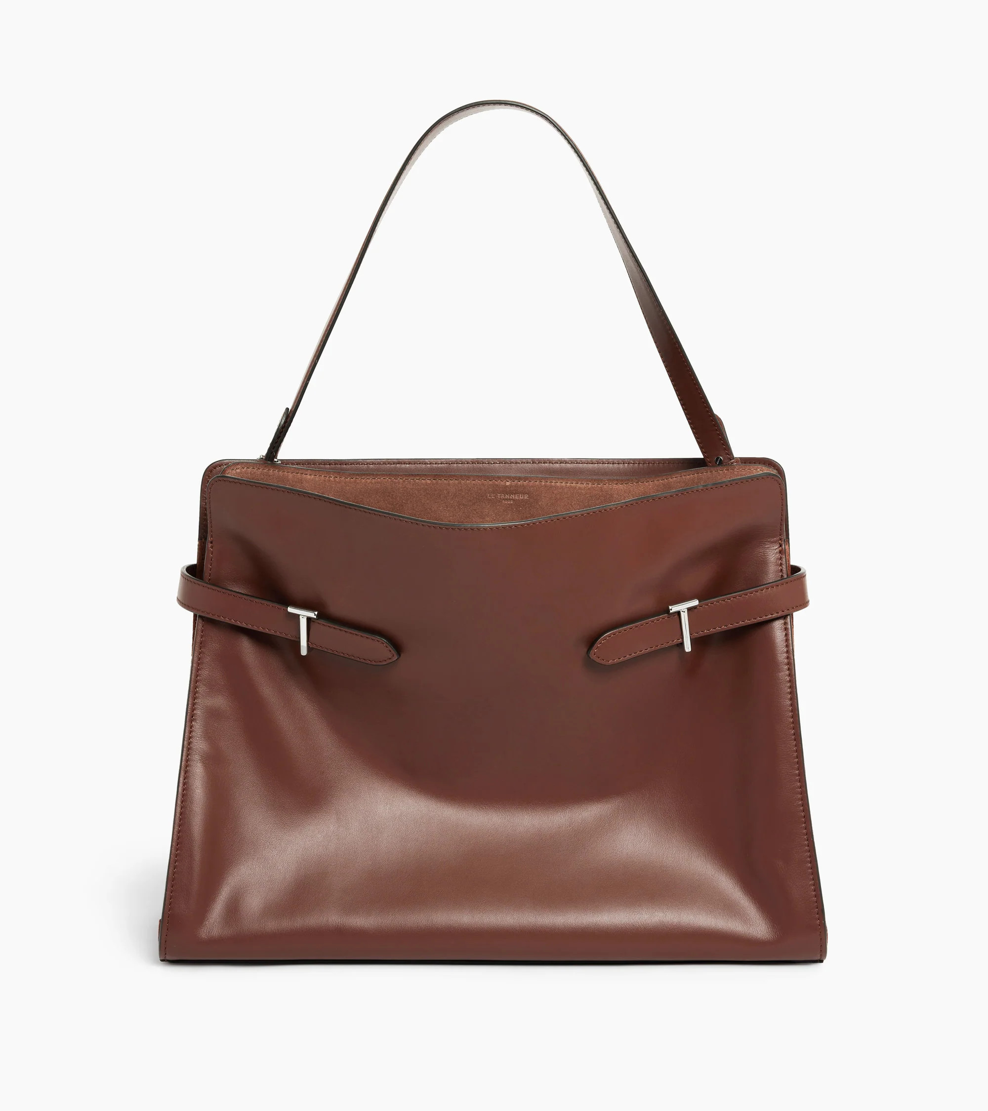 Emie maxi shoulder bag in smooth leather and nubuck | Le Tanneur
