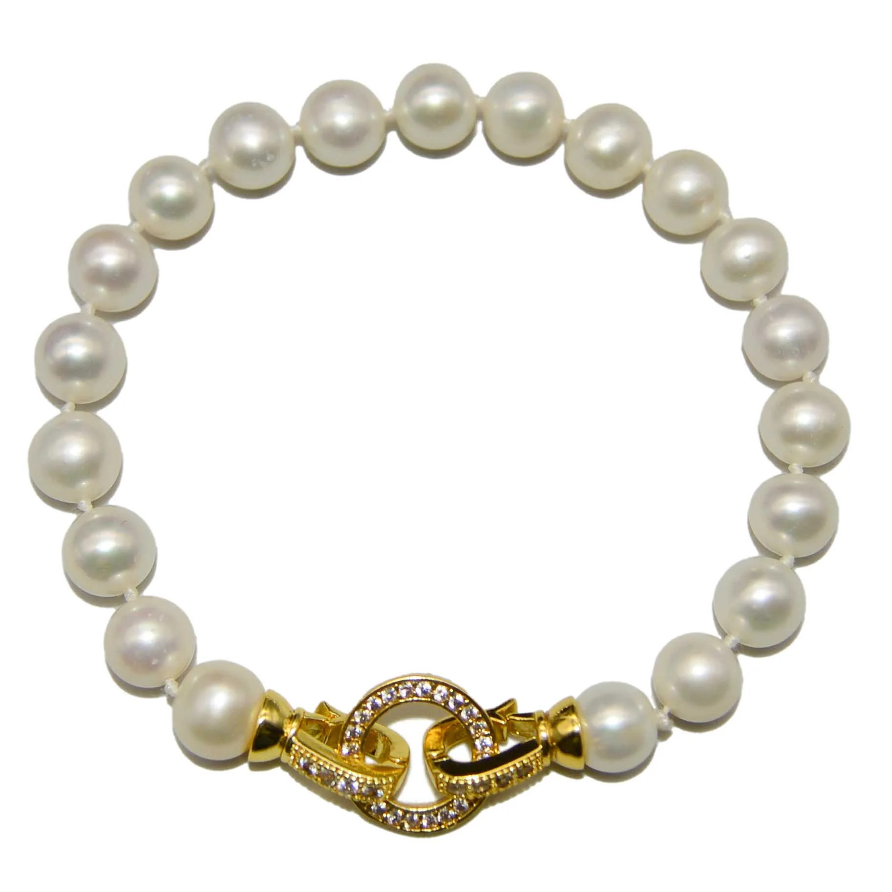 Natural White Freshwater Pearl Bracelet 8-8.5mm 7.5inches White Bracelet Jewelry for Women and Gi... | Walmart (US)
