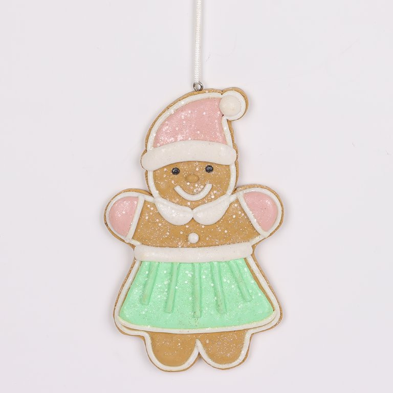 Pink and Green Gingerbread Christmas Ornament, 5", by Holiday Time | Walmart (US)