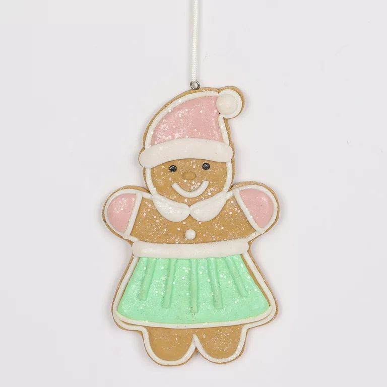 Pink and Green Gingerbread Christmas Ornament, 5", by Holiday Time | Walmart (US)