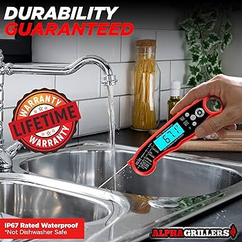 Alpha Grillers Instant Read Meat Thermometer for Grill and Cooking. Best Waterproof Ultra Fast Th... | Amazon (US)