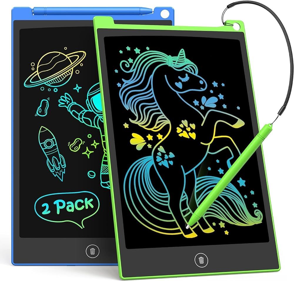 TECJOE LCD Writing Tablet, 8.5 Inch 2 Pack Colorful Doodle Board Drawing Tablet for Kids, Kids Tr... | Amazon (US)