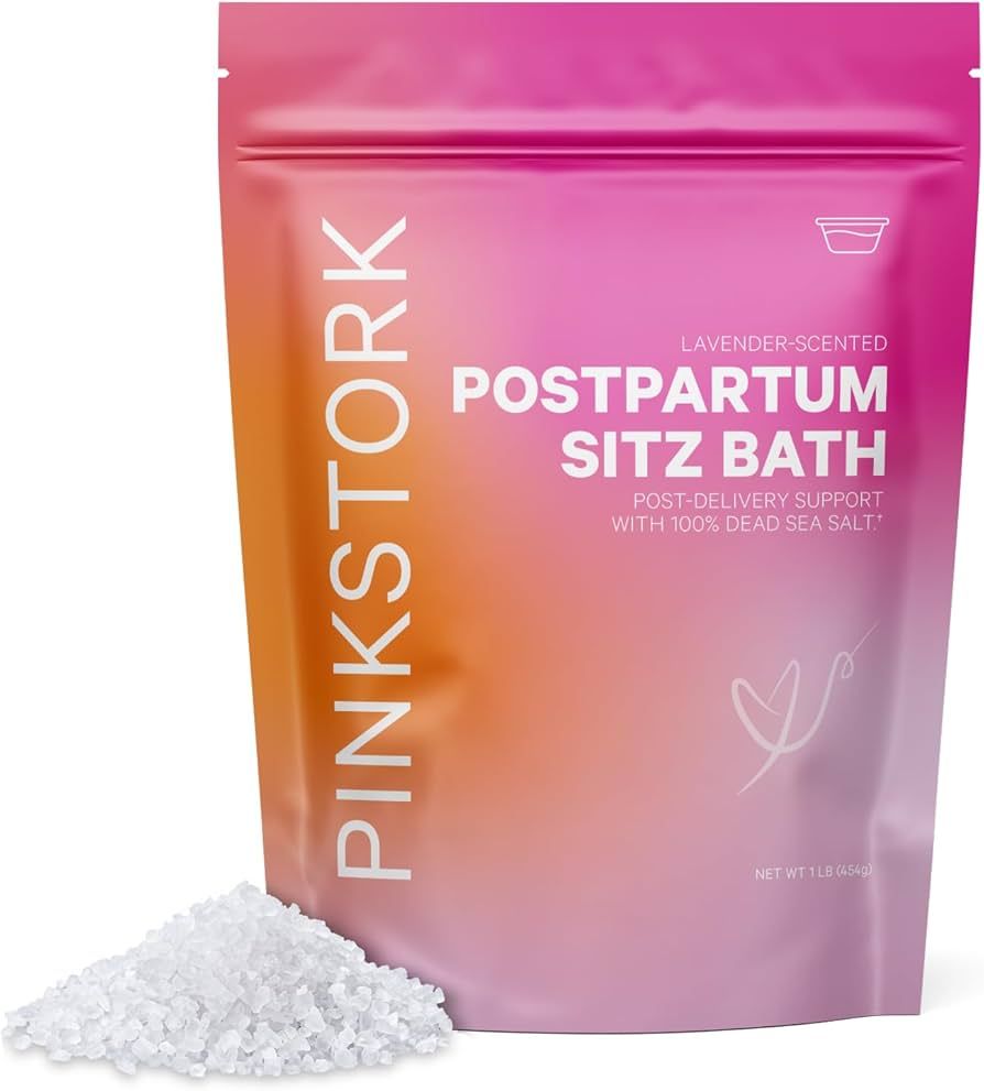 Pink Stork Postpartum Sitz Bath Soak: Dead Sea Salt for Perineal Care & Cleansing, Postpartum Rec... | Amazon (US)