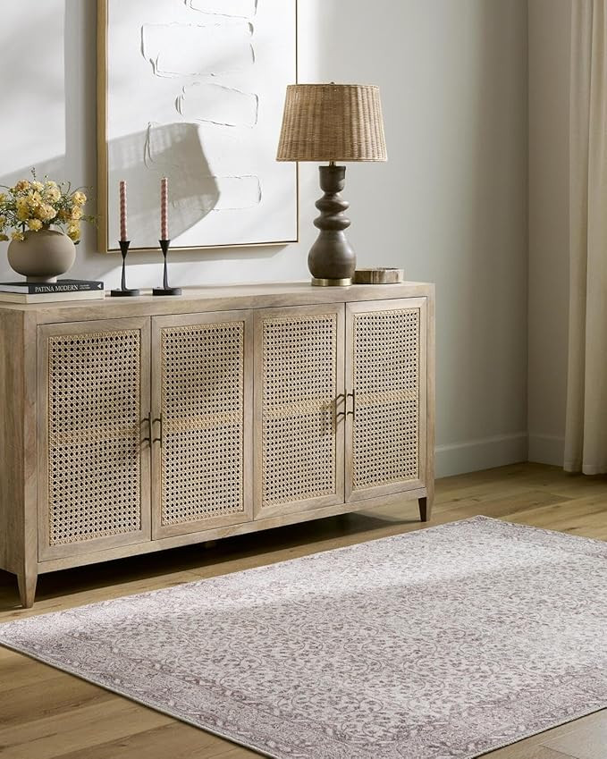 Livabliss x Our PNW Home Spokane Vintage Border Area Rug, 6'6" x 9', Cream/Medium Brown | Amazon (US)