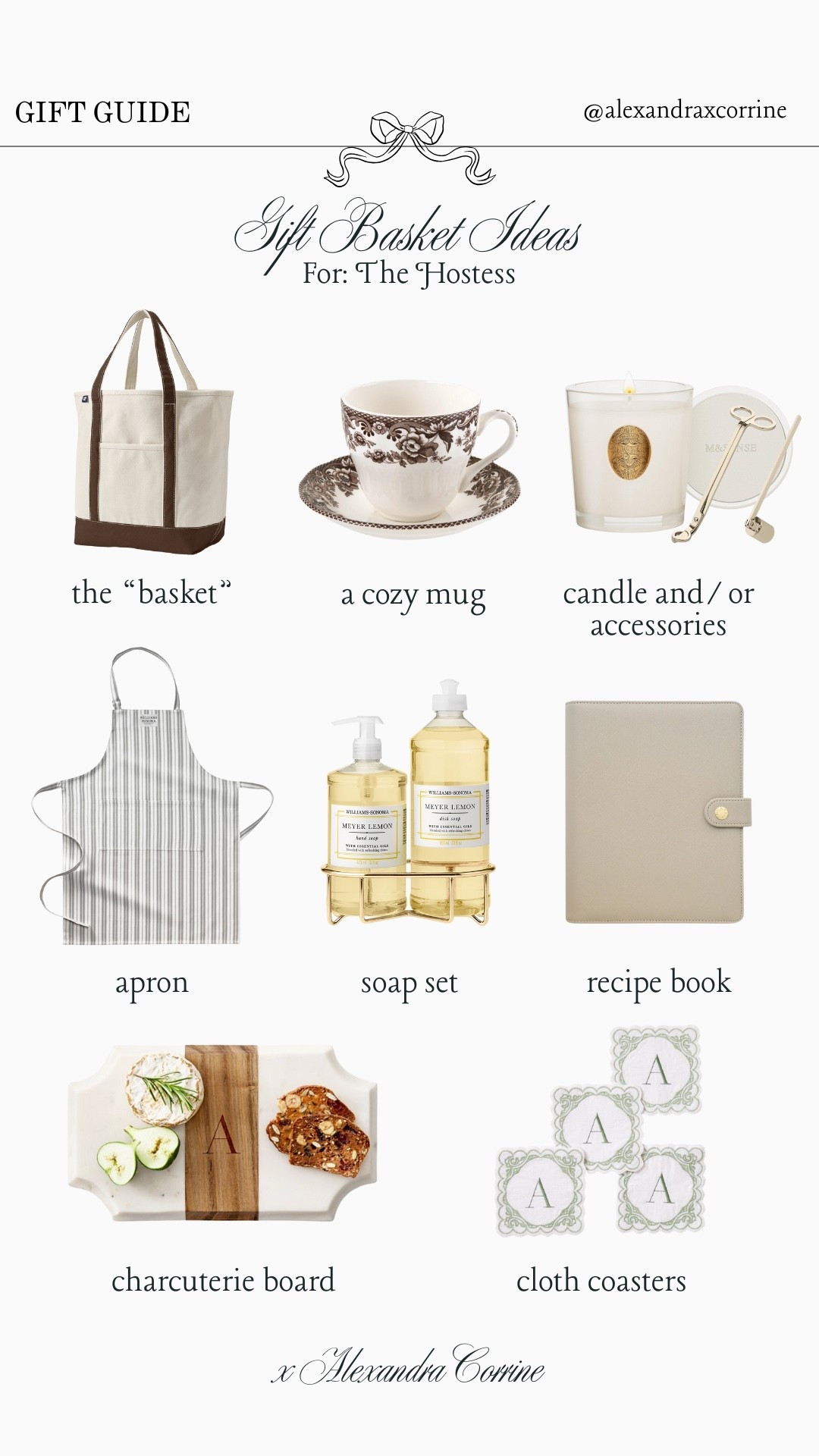 Gift basket ideas for the holidays: For the hostess 🧺

Gift guide, gift ideas, gift basket, brrr basket, gift inspo, holiday wishlist, Christmas present

#LTKHoliday #LTKGiftGuide