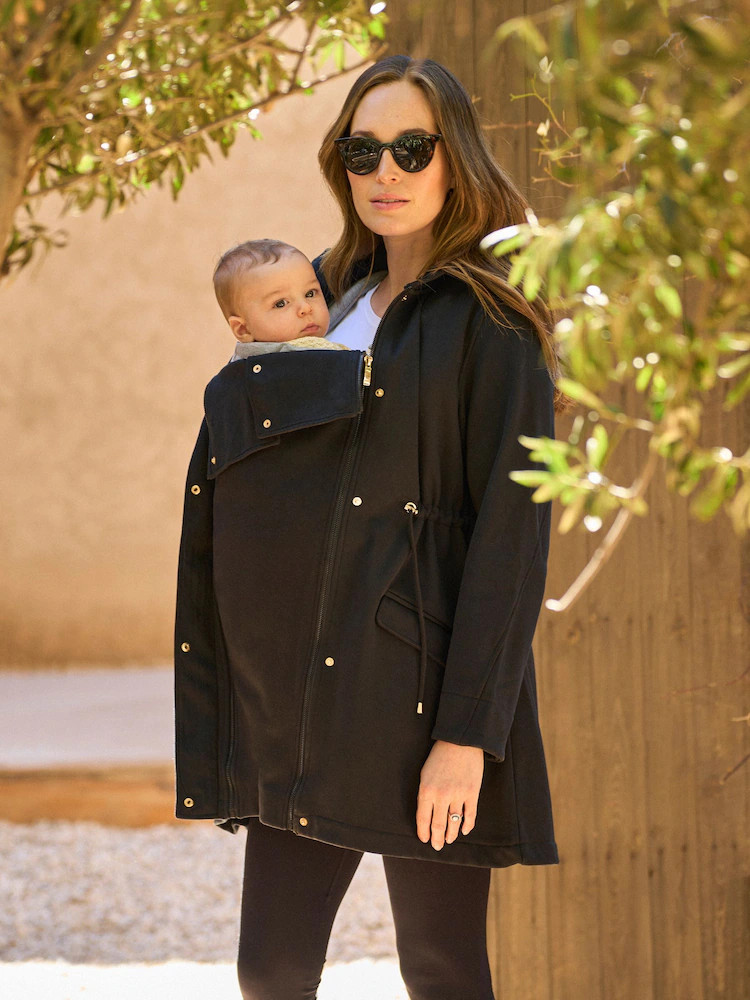 Seraphine Black 3 in 1 Maternity & Babywearing Hoodie | Next US