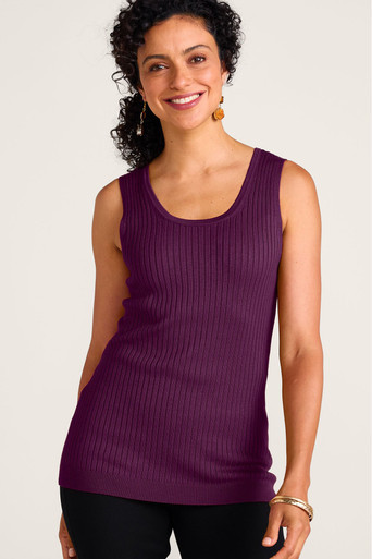 SoftEssential™ Scoop Neck Ribbed Sweater Tank | Soft Surroundings