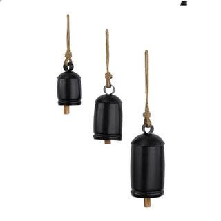 Black Metal Bohemian Decorative Cow Bell, Set of 3" 13", 8", 7" By Ivory And Iris | 4.8" x 4.95" x 12.5" | Michaels® | Michaels Stores