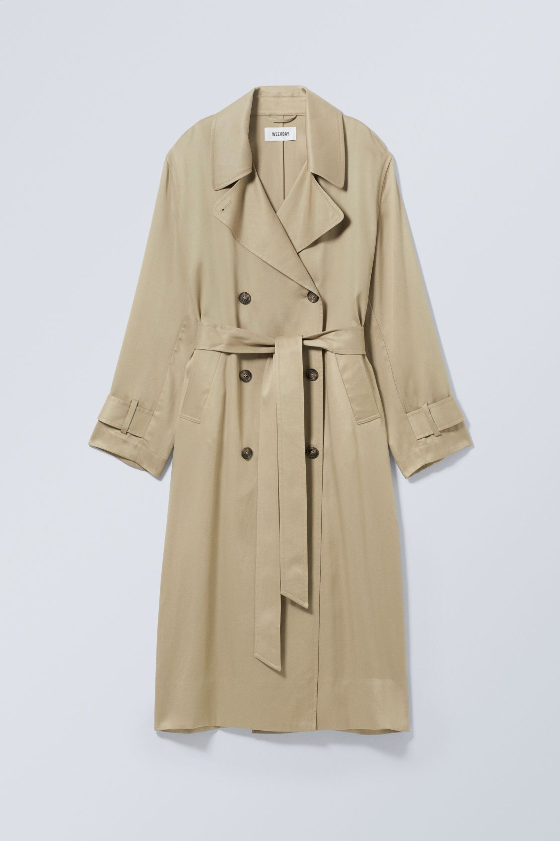 Evelyn Lyocell Trench Coat - Beige | Weekday