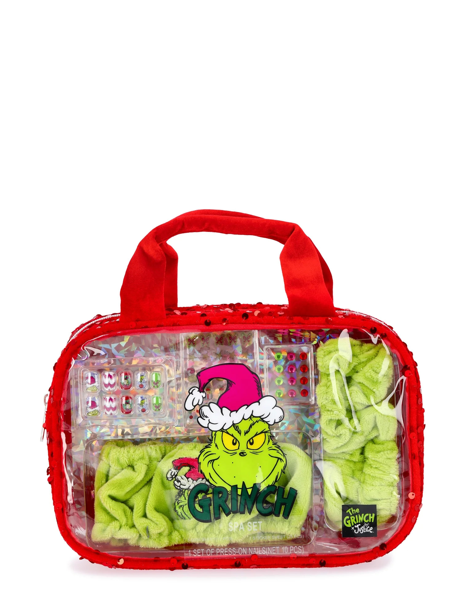 Justice Dr. Seuss Girls Grinch Hair and Nail Self Care Kit, Red | Walmart (US)