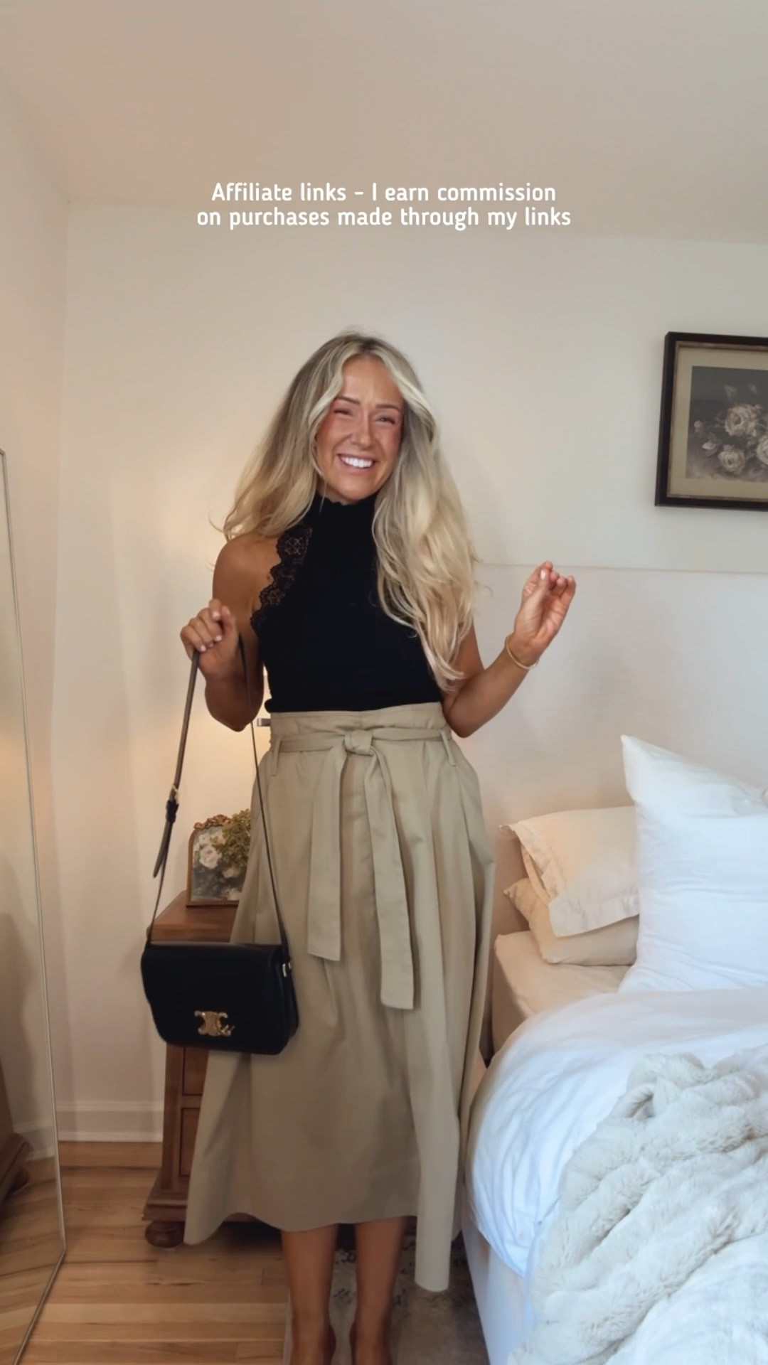 Affiliate links - I earn commission on purchases made through my links

Zara outfit fall 2026
Black lace top
Tan midi skirt 
40 and over outfits

#LTKOver40