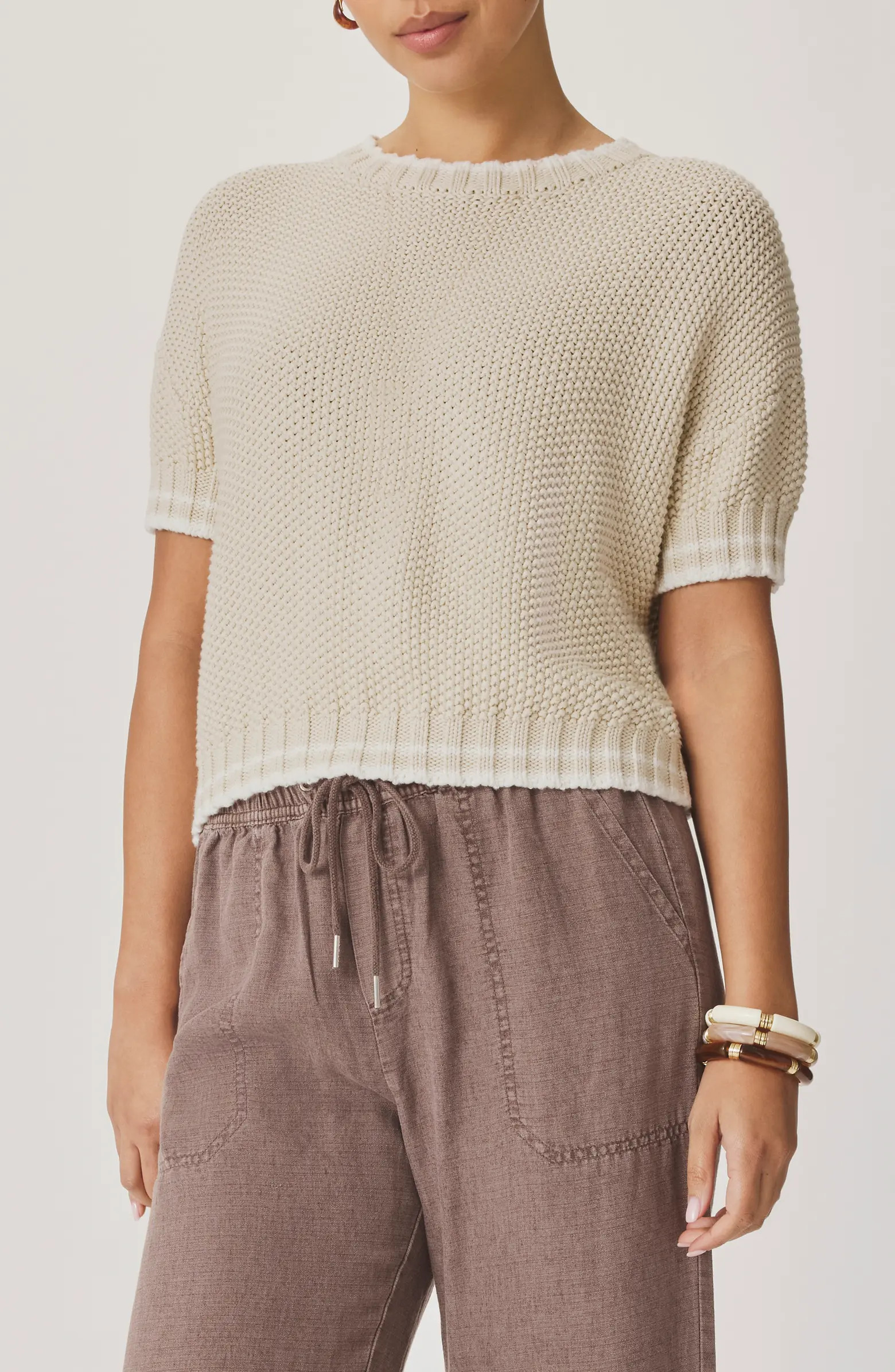 Ann Marie Short Sleeve Cotton Sweater | Nordstrom