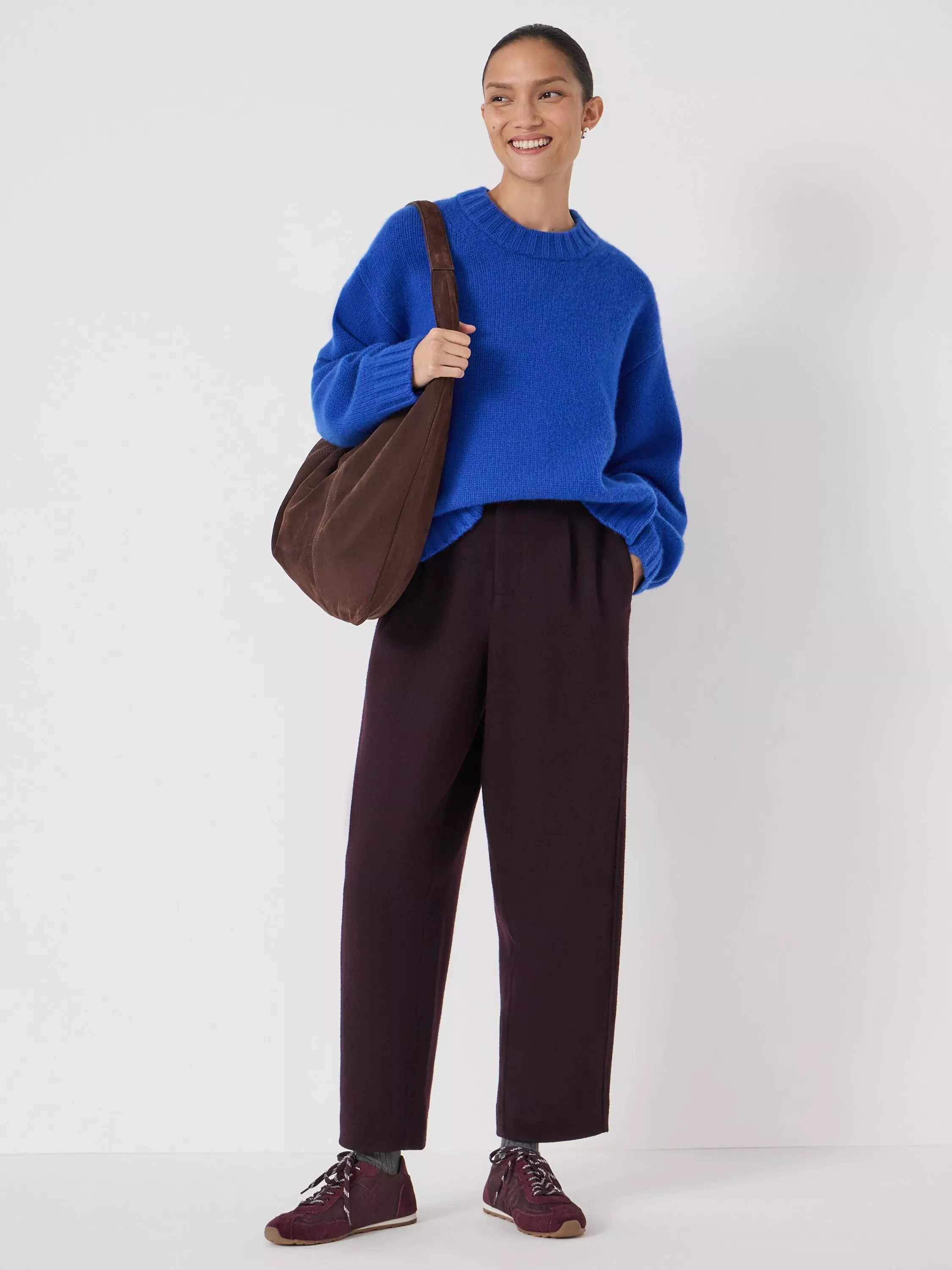 HUSH Cora Chunky Pure Cashmere Jumper, Bright Blue | John Lewis (UK)