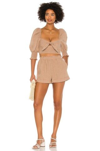 Conway Top | Beige Top | Tan Top | Light Brown Top | Tan Shorts | Brown Shorts Outfit Ideas | Revolve Clothing (Global)
