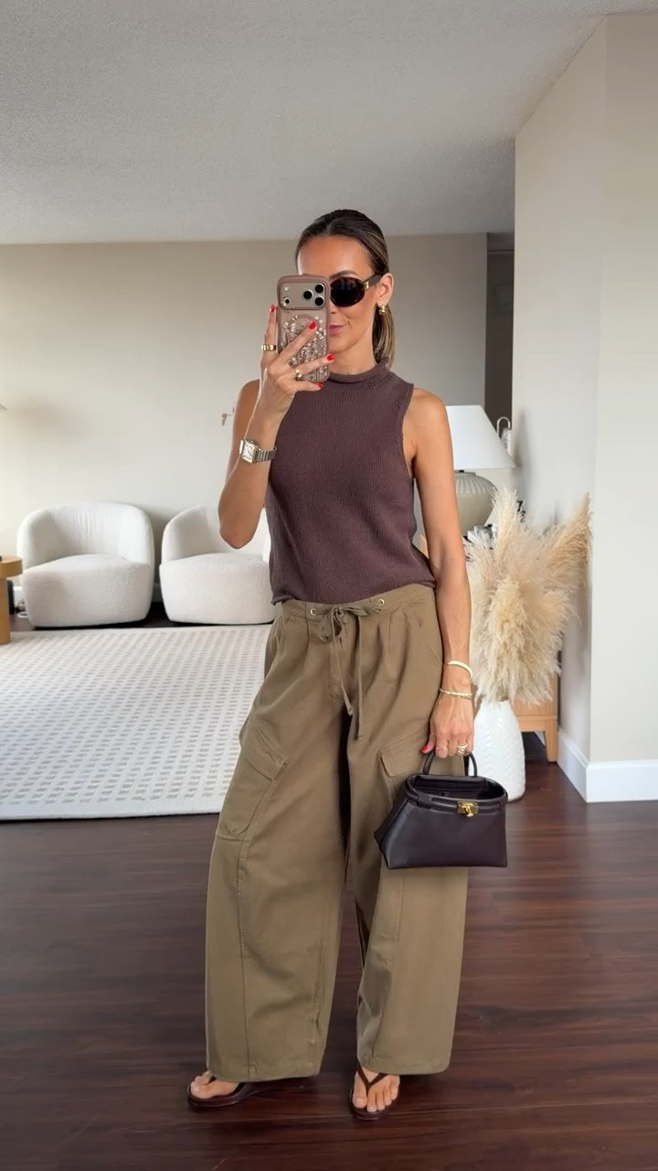 These utility pants are easing my way into fall! The coolest fit, super comfy size small 
Sleeveless sweater is so good I got two colors, xs

#LTKootd #LTKSeasonal #LTKOver40
