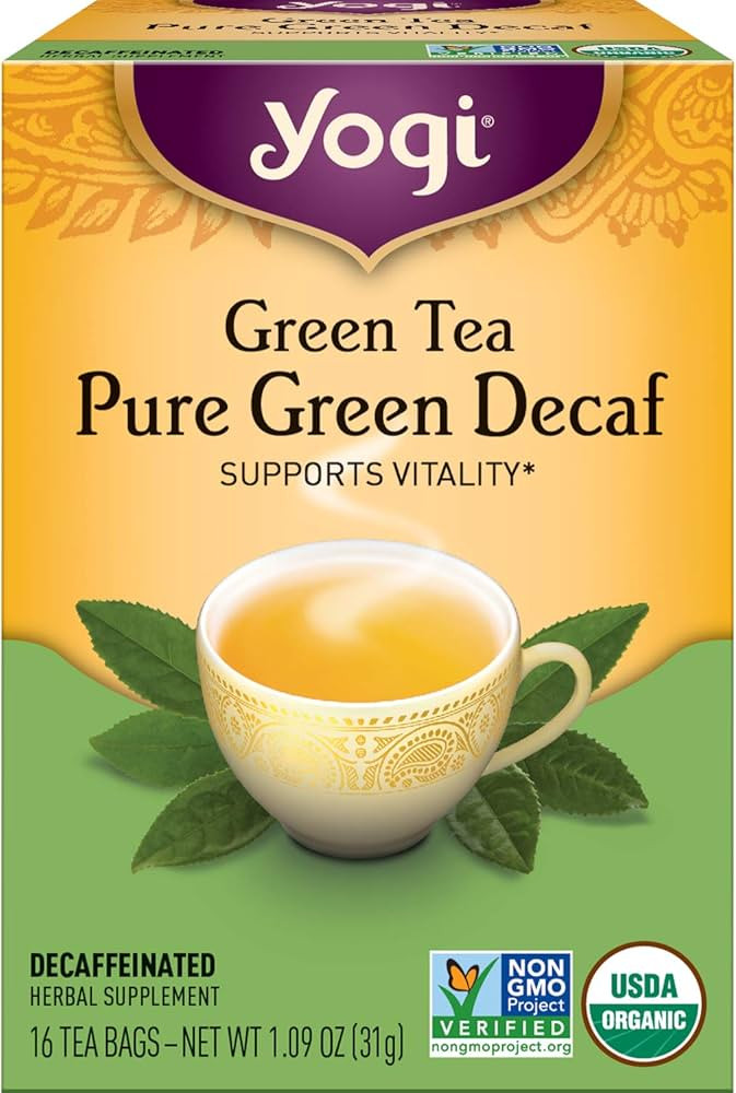Yogi Tea - Green Tea Pure Green Decaf (6 Pack) - Supports Vitality - 96 Tea Bags | Amazon (US)