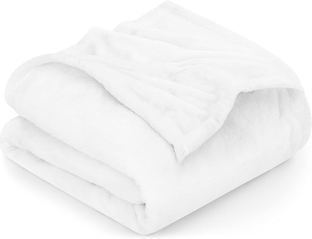 Utopia Bedding Fleece Blanket Queen Size White 300GSM Luxury Bed Blanket Anti-Static Fuzzy Soft B... | Amazon (US)