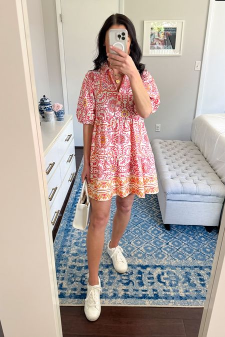 15% off with MEGMASON15 (one time use)🌸 I am obsessed with this summer dress! You can pair it with heels to wear as a wedding guest dress or wear it casually with sneakers or sandals. The discount code can apply to your entire Avara order👏

Completed the look with layered beaded necklaces, my favorite $30 Target sneakers, and a $30 Target purse. 

Sizing: Fits TTS, wearing a S. 

Affordable style, preppy style, summer dress, affordable fashion, mom outfit, date night 

#LTKSeasonal #LTKFindsUnder100 #LTKSaleAlert