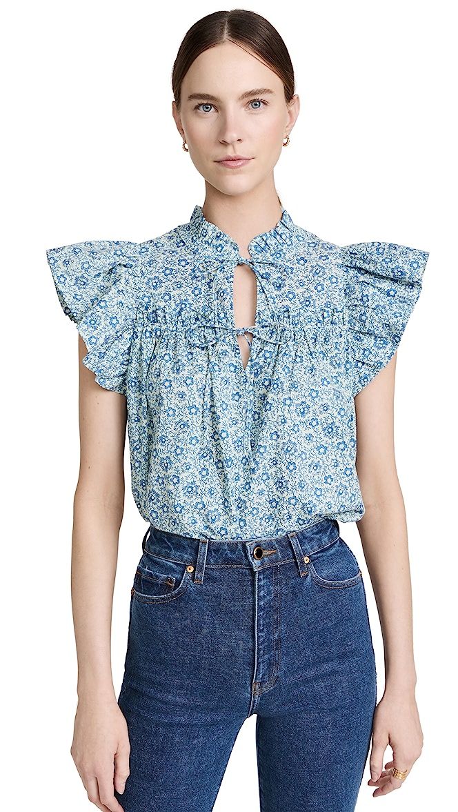 Ida Print Flutter Sleeve Top | Shopbop