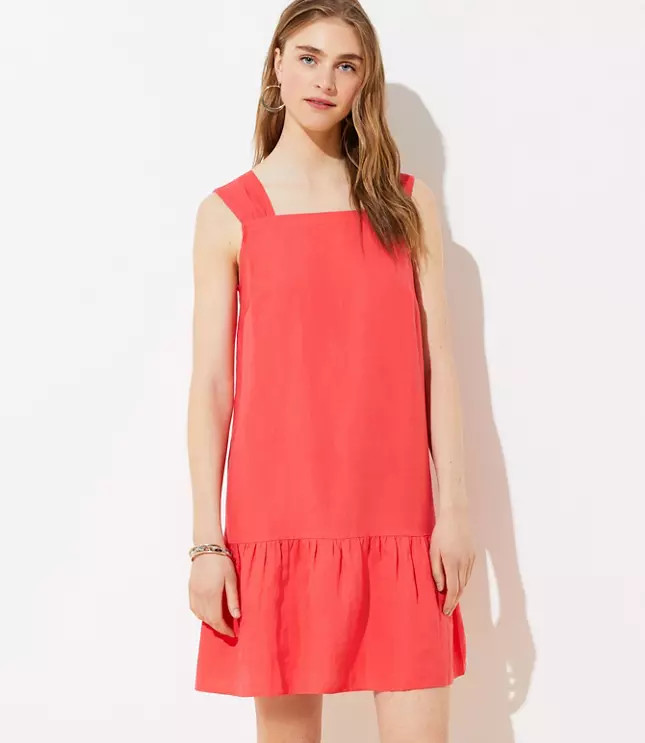 Square Neck Flounce Dress | LOFT