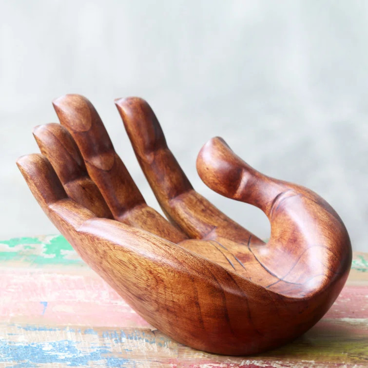 Rizwan Signed Handcarved Wood Hand Sculpture | Wayfair North America