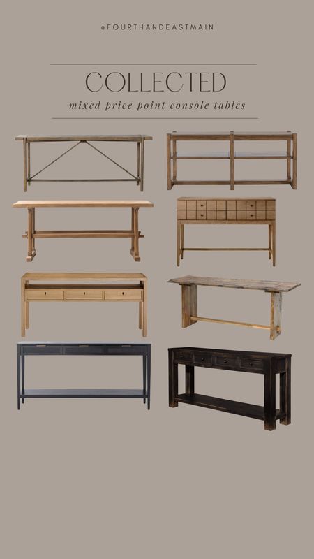 collected // mixed price point console tables 

amazon home, amazon finds, walmart finds, walmart home, affordable home, amber interiors, studio mcgee, home roundup, console tables 

#LTKhome