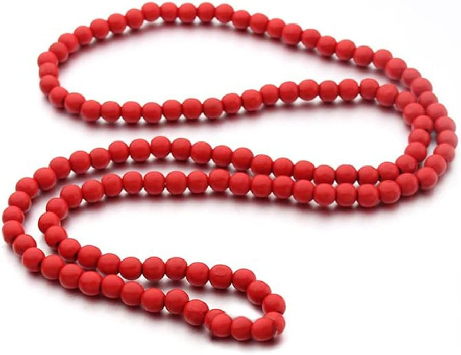 COLORFUL BLING 8MM Natural Wood Bead Necklace Africa Wooden Chain Statement Unisex Chunky Strand ... | Amazon (US)