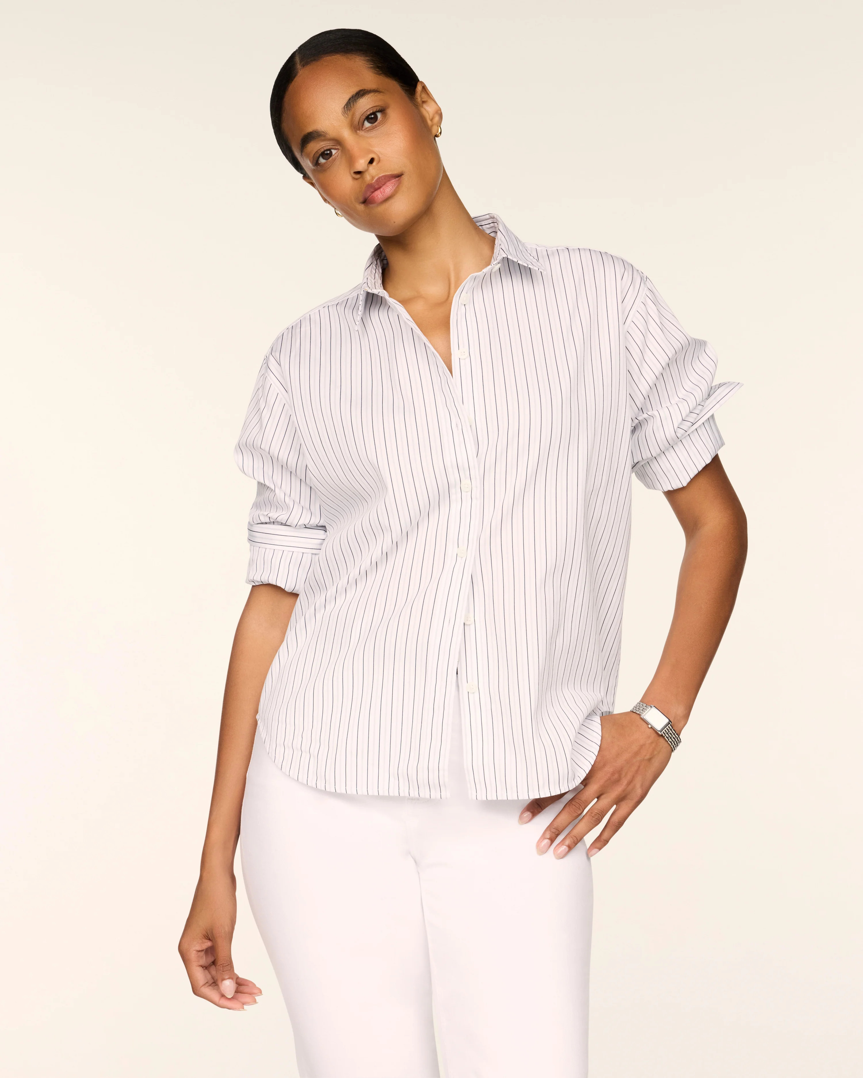 Poplin Oversized Button-Up Shirt | Spanx