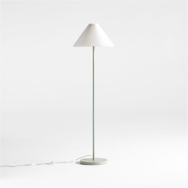 Flo Fluted Sage Green Kids Floor Lamp | Crate & Kids | Crate & Barrel