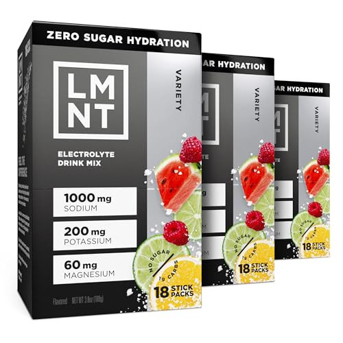 LMNT Zero Sugar Electrolytes - Variety Pack Bundle | Drink Mix | 54-Count | Amazon (US)
