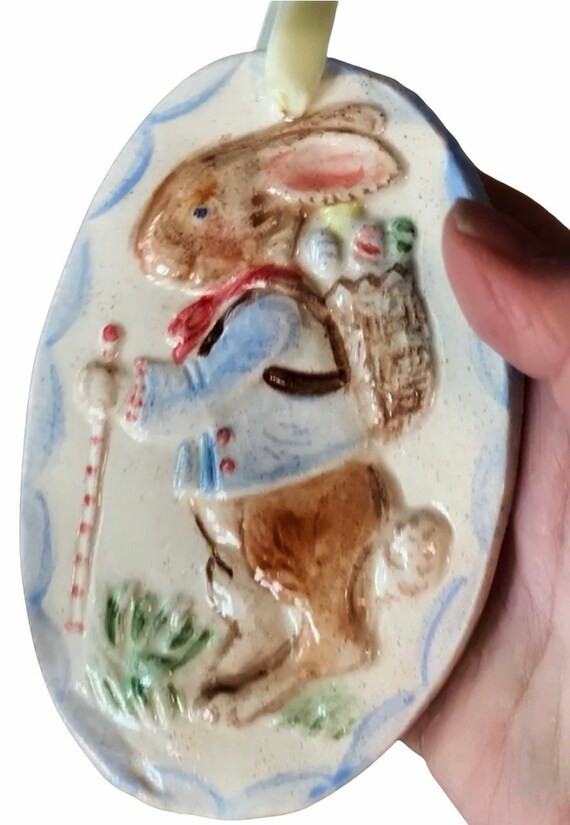 Easter Ornament Bunny on Egg Handmade  Gift for Kids  | Etsy | Etsy (US)