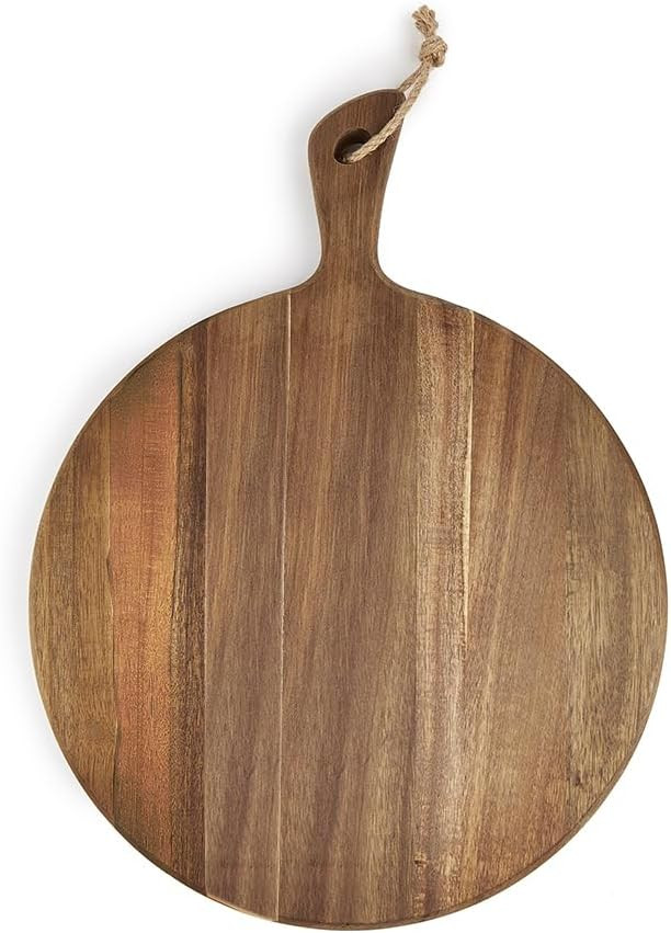 Acacia Wood Cutting Board for Kitchen with Rope on Handle, 16x12 Inch Round Wooden Cutting Boards... | Amazon (US)