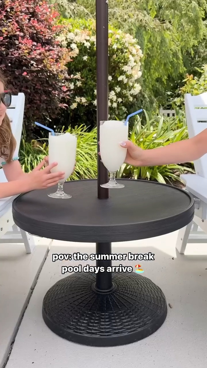 This umbrella table is gonna see alllll the poolside snacky snacks this summer!


#amazonfind

#LTKVideo #LTKSwim